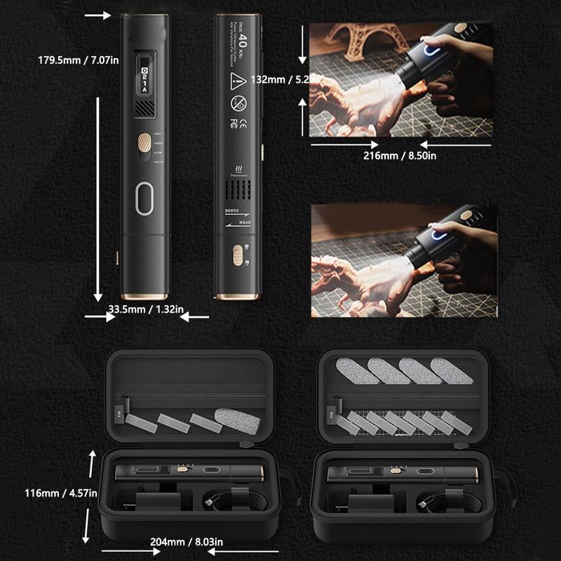US Plug 40kHz Ultrasonic Cutter Knife 2in1 Polisher with OLED Display & LED Light for 3D Printing Model Plastic Wood Metal