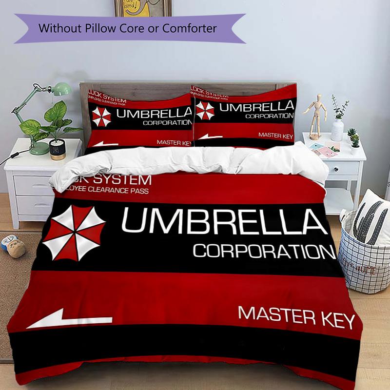 Umbrella Corp Master Key Print 3Pcs Bedding Setduvet Cover With 2 Bedropillowcase Home Birthday Gift