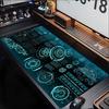 Cyber Tech Console Interface Print Extended Mouse Pad Non Slip Rubber Desk Mat For Gaming Laptop Keyboard And Office Workstation