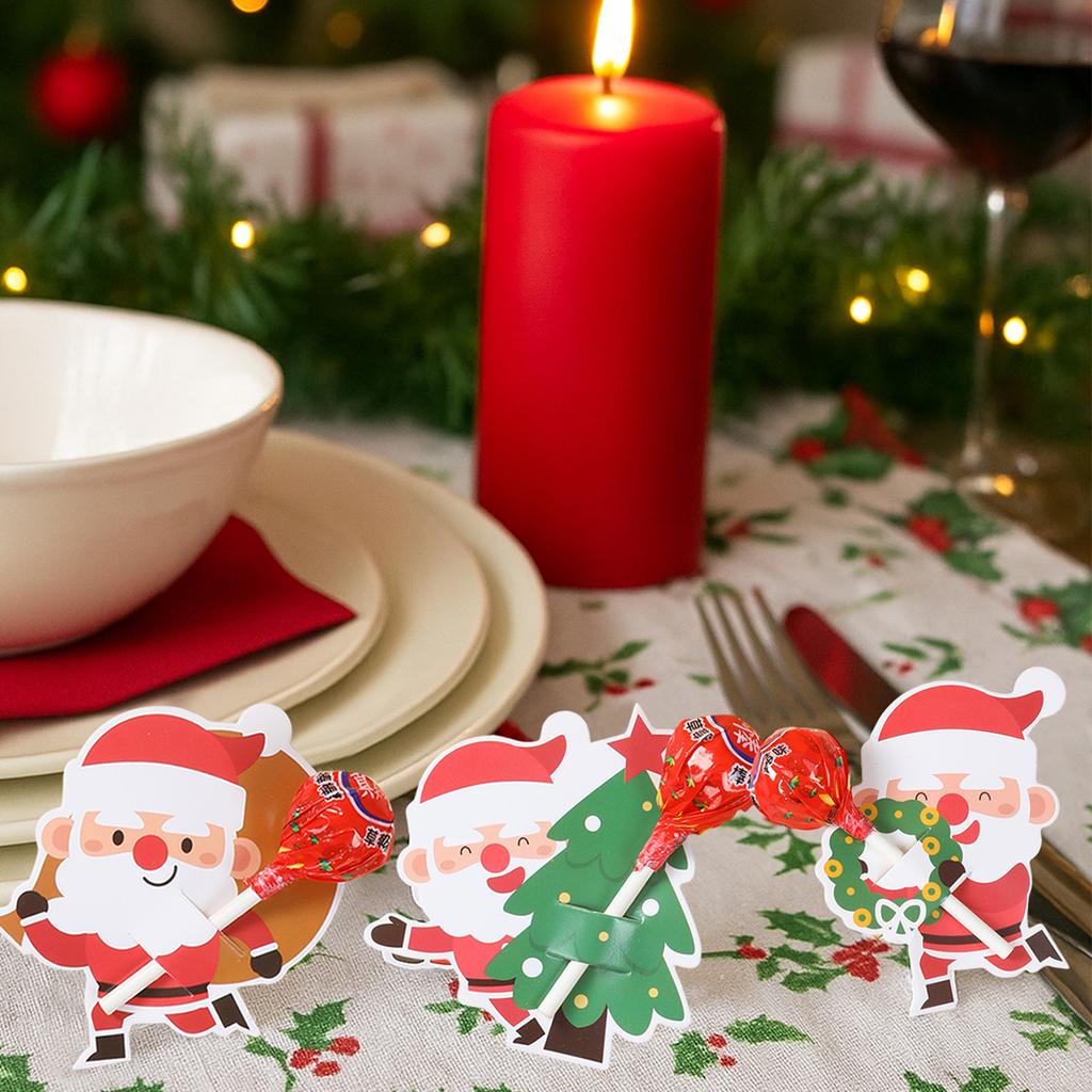 Santa Claus Lollipop Holder Cards 2025 Merry Christmas Decorations Lollipop Candy Gifts Package Christmas Gifts Navidad Natal