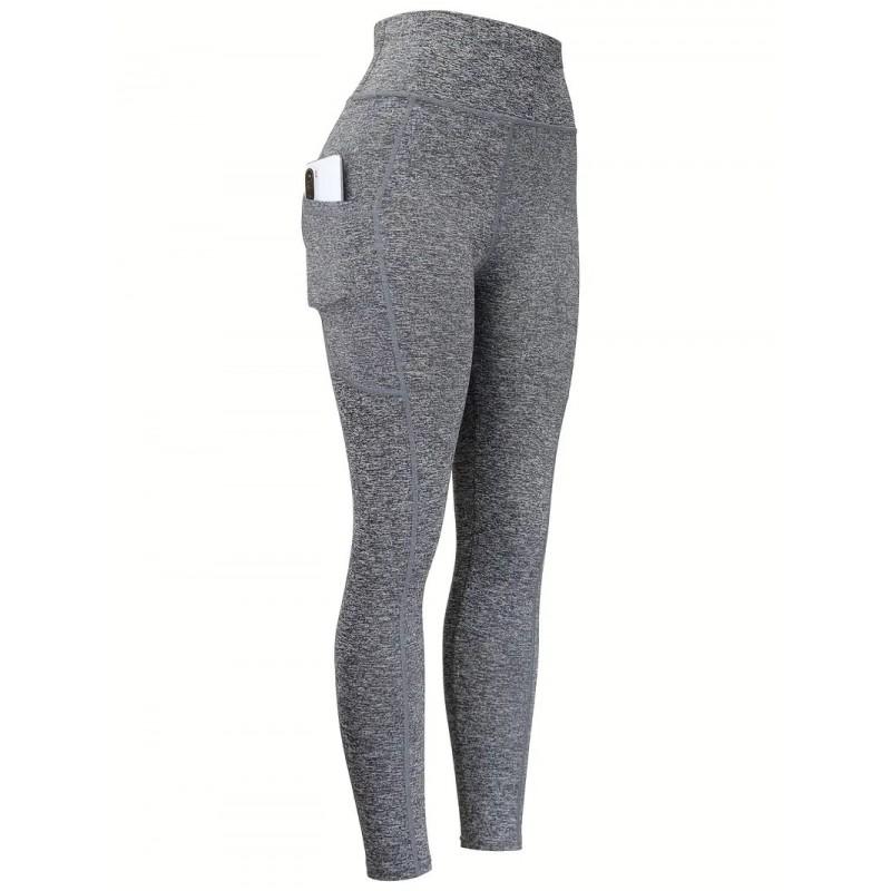 High-Waisted Yoga Leggings With Side Phone Pocket Running Workout Fitness Women