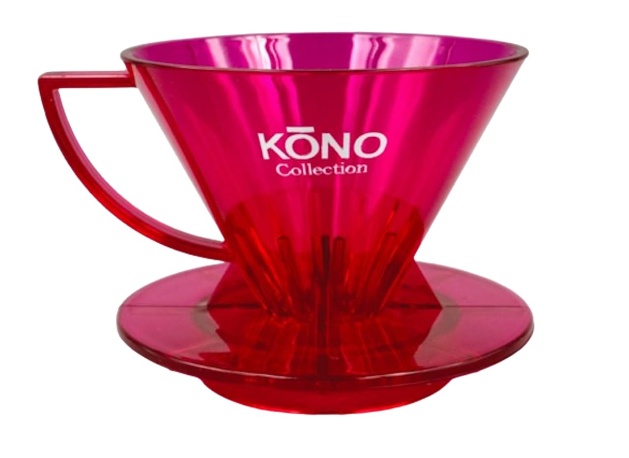 

Prestigious KONO Kono Style Coffee 2023 Winter Limited Edition Transparent Clear Cranberry Maker, Colors, 1-2 Cups, MDN-21, Pink,