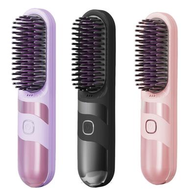 Double Purpose Hair Styler Brush USB Charging Hair Straightener 3600mAh Battery Ideal for Travel Efficient Styling