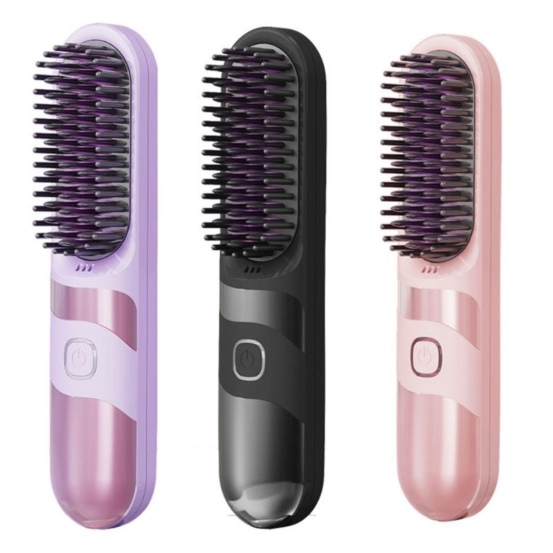 Double Purpose Hair Styler Brush USB Charging Hair Straightener 3600mAh Battery Ideal for Travel Efficient Styling