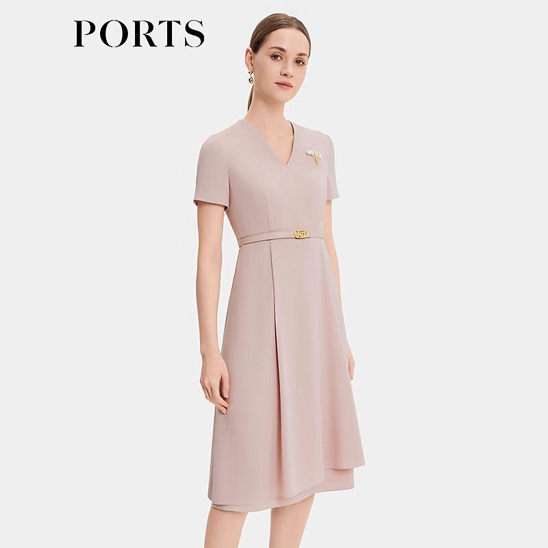 PORTS Spring 2026 Grey Rose V-Neck Dress