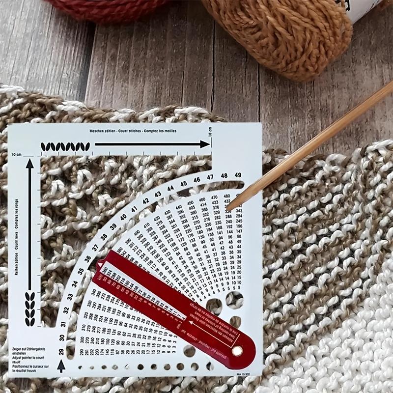1pc Double-Sided Knitting Calculator and Counting Board, with Rotating Ruler Tool, Hook and Yarn Density Calculator, Mixed Color, for Knitting