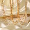 Light Luxury 18K Gold Plated Multi-Layer Stainless Steel Necklace, High-End Titanium Steel Jewelry, Non-Fading Neck Chain