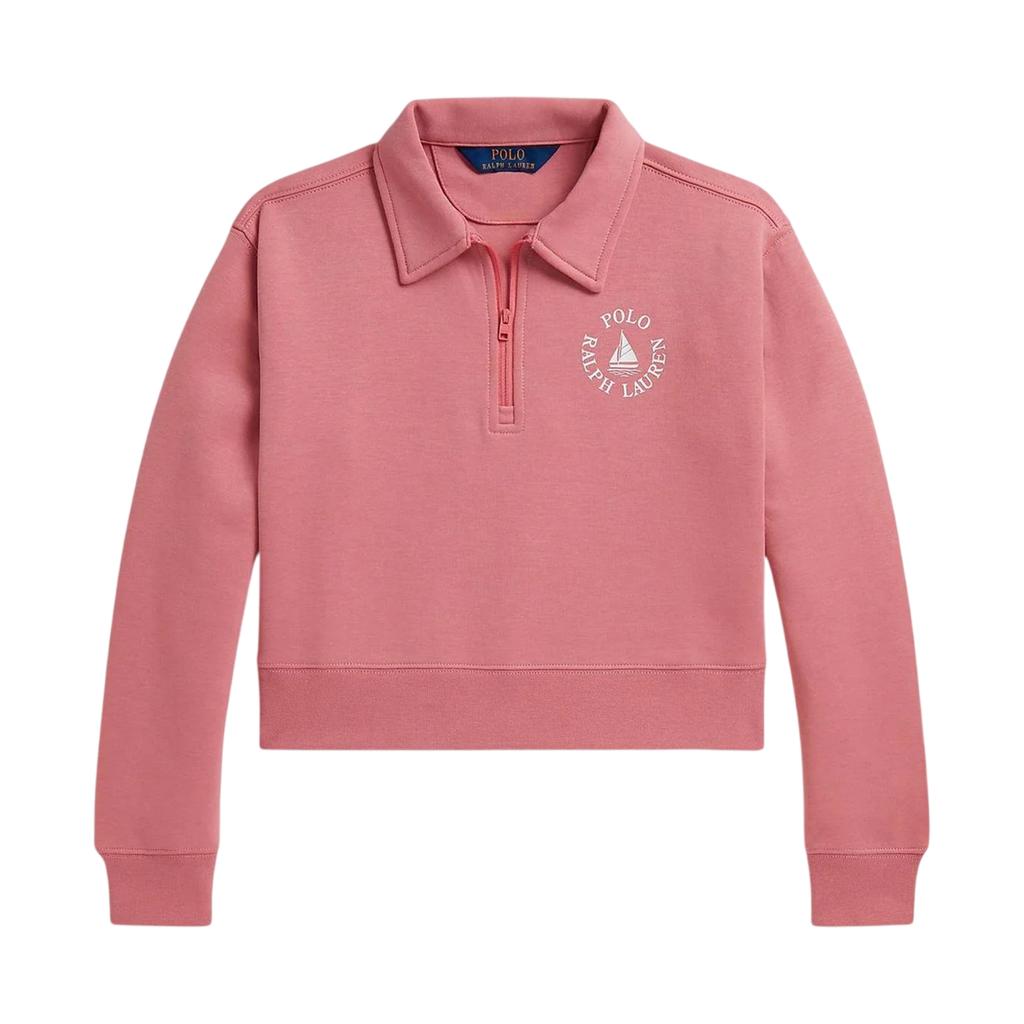 Ralph Lauren Mädchen Fleece Viertel Reißverschluss Crop Sweatshirt