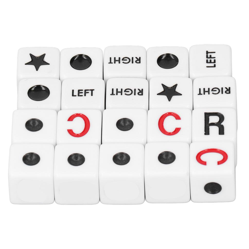 20pcs Left Right Center Dice Plastic Funny Portable Interactive Playing Game Dice for Party Travel