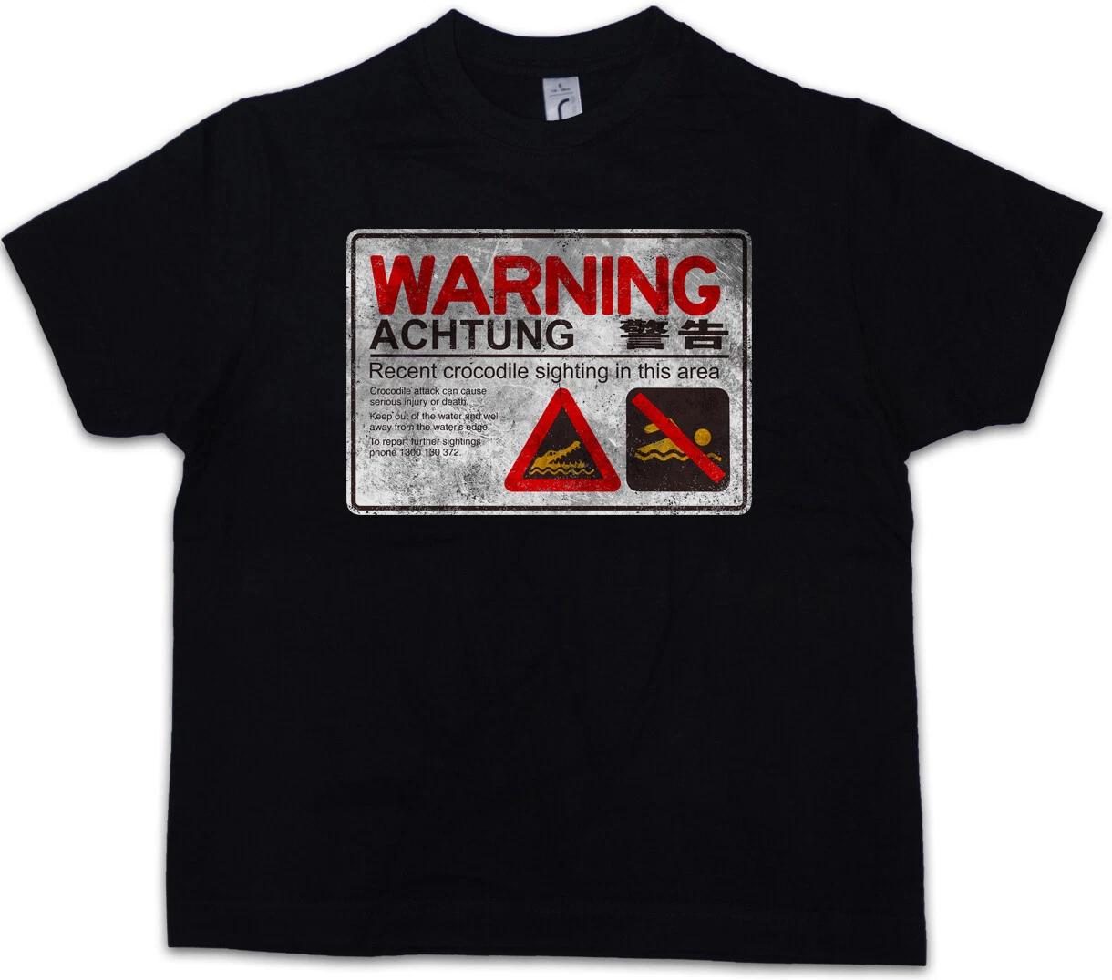 CROCODILE WARNING SIGN II Kids Boys kids boys T-Shirt Lake Crocodile Symbol Wildlife 100
