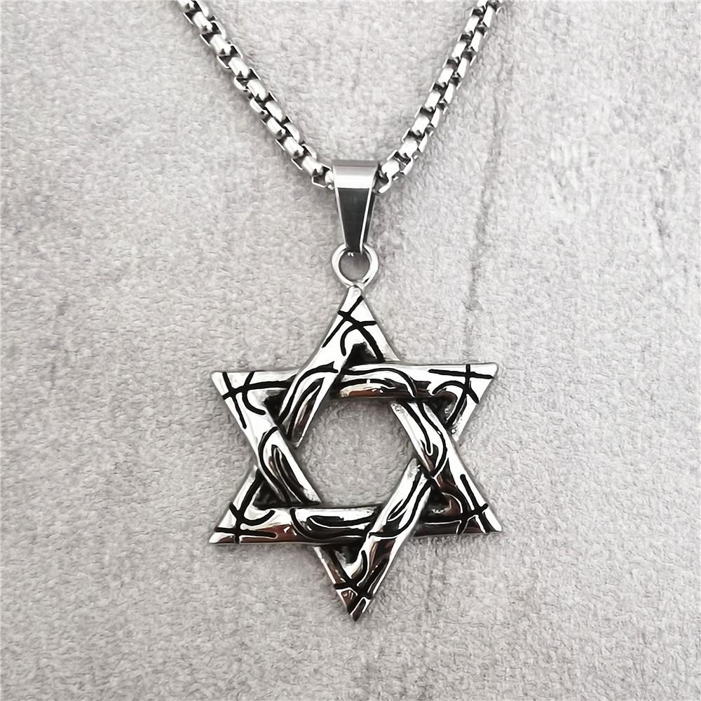 

Ювелирные изделия, индивидуальное ретро-шестиугольное мужское ожерелье из титановой стали с подвеской в ​​стиле хип-хоп