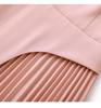 Elegant Slimming Pleated Short Sleeve Waist-Cinching Dress for Spring/Summer