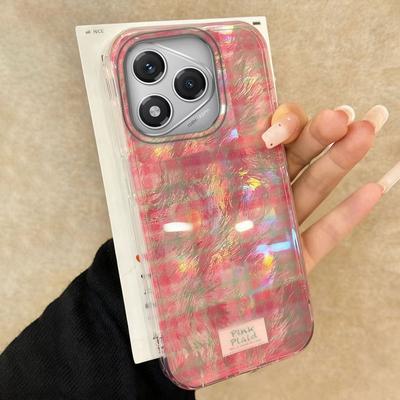 Pink Splicing Grid Girls Phone Case for Honor 400 200 90 Smart Pro Magic7 6 5 70 Lite X9a X9c X9b X8b X8a X8c X7c X7b X6c Cover