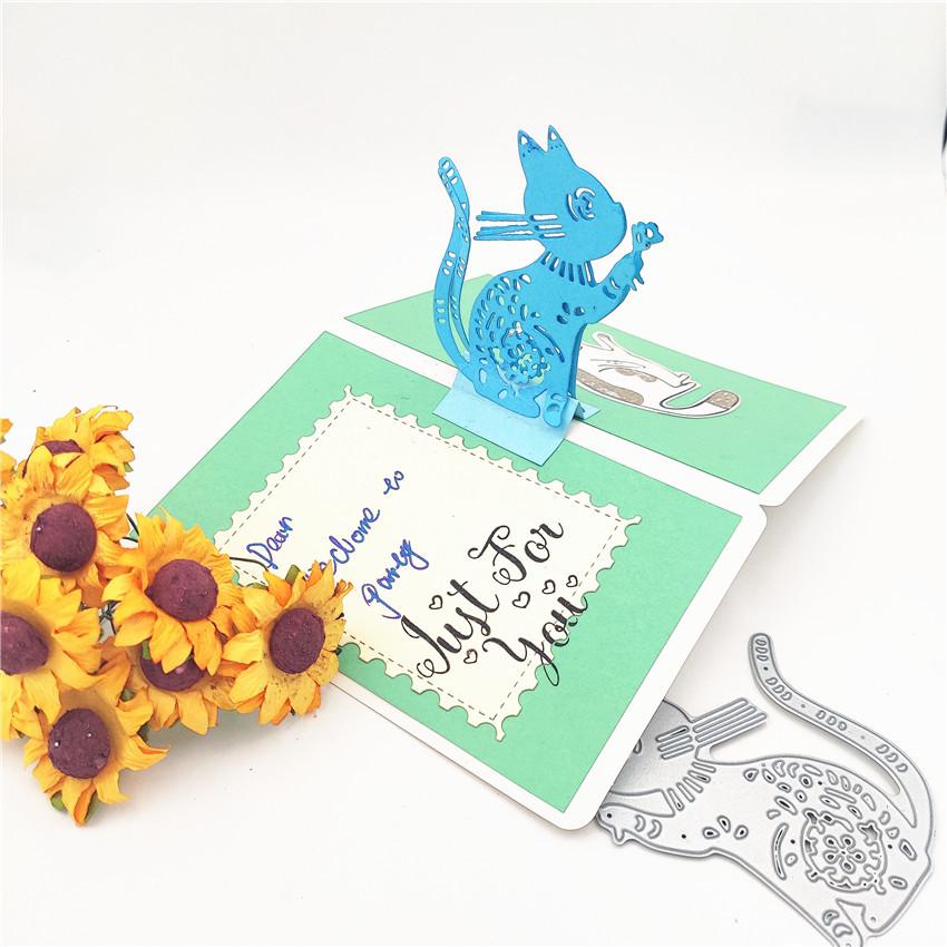 Make Wish Cat Metal Cutting Dies Scrapbooking Album Paper Cards Decorative Crafts Embossing Die Cuts