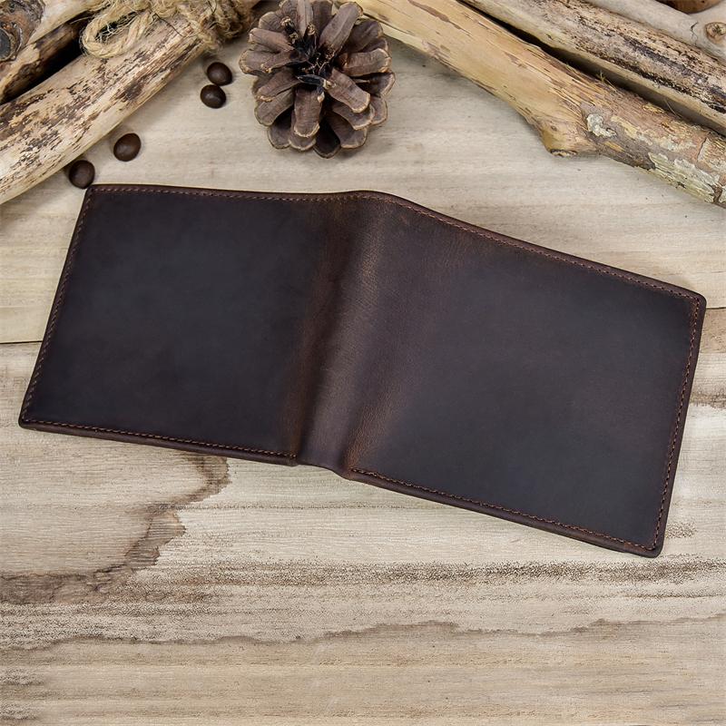 Newsbirds Men Wallet Genuine Leather Soft Short Purse Crazy Horse Leather Male Wallets Vintage Card Holders for Men 2026 Hot