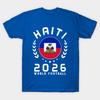 Men Black Print T-shirt World Cup 2026 Haiti Football Fan Haitian Supporter No-Cut Transfer Paper Print Cotton Tshirt