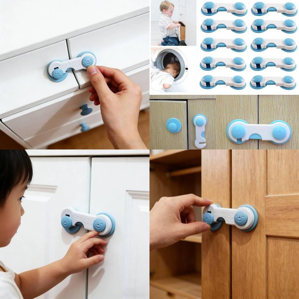 Serrure de sécurité pour bébé pour tiroirs et réfrigérateur Dispositif de verrouillage à l'épreuve des enfants pour la maison Sécurité enfant