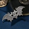 With Strong Grip Vintage Silvery Bat Hair Clip Viking Halloween Cosplay Hair Clip  for Halloween