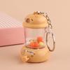 Kids Manual Juice Press Gashapon Keychain Simulation Extractor Toy with Spinning Balls Mini Backpack Charm for Boys Girls