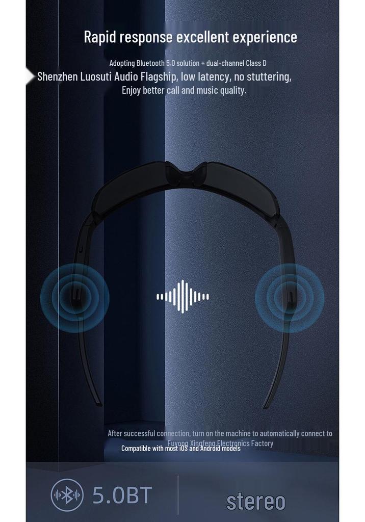 Bluetooth Audio Sport Glasses: Music & Calls, Long Battery Life, Ideal for Cycling & Mountaineering