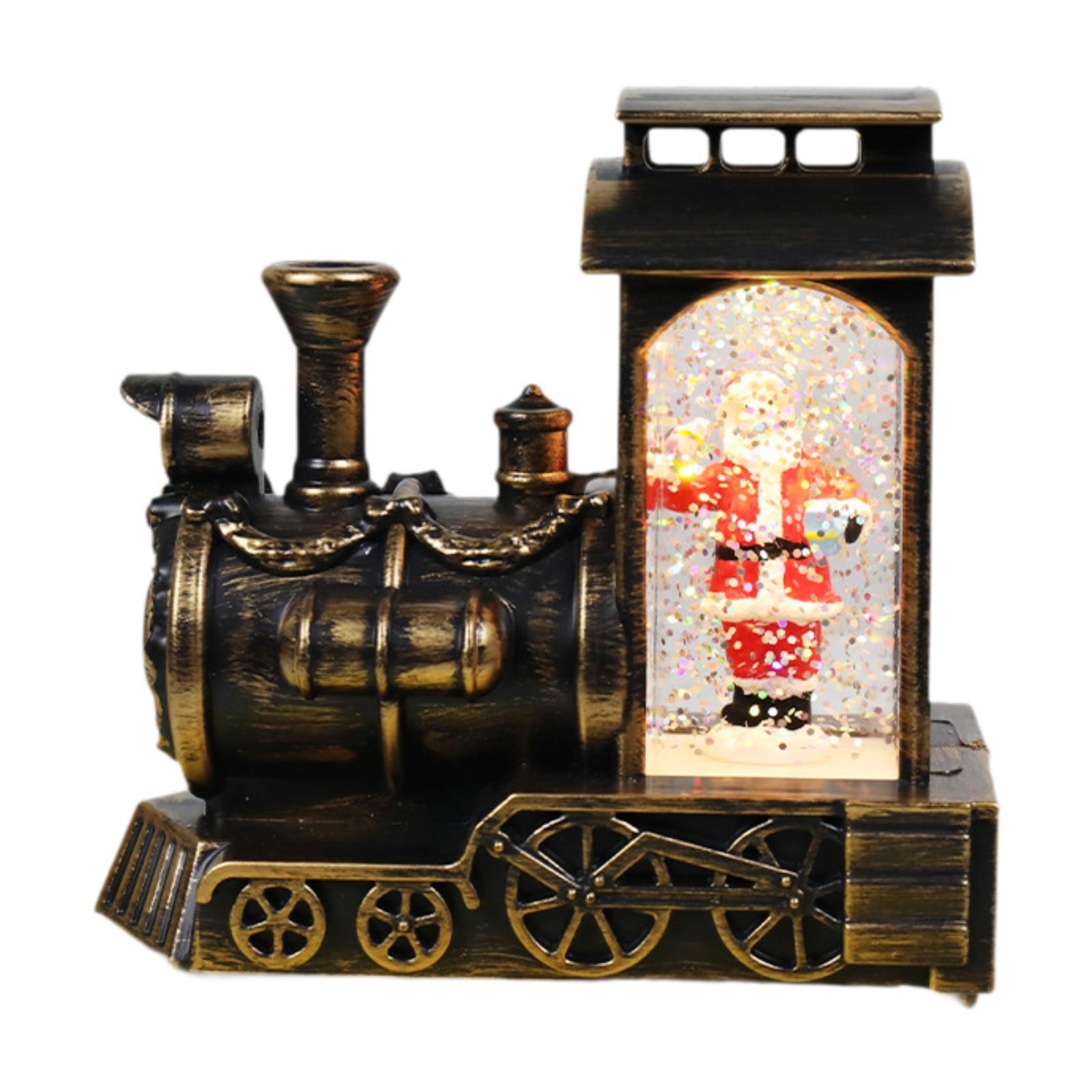 Glowing Snow Globe Lantern Train Sculpture Party Gift Christmas Ornament