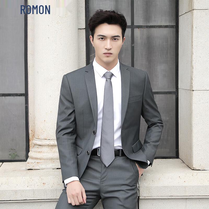 ROMON Men's Slim Fit Business Suit Jacket