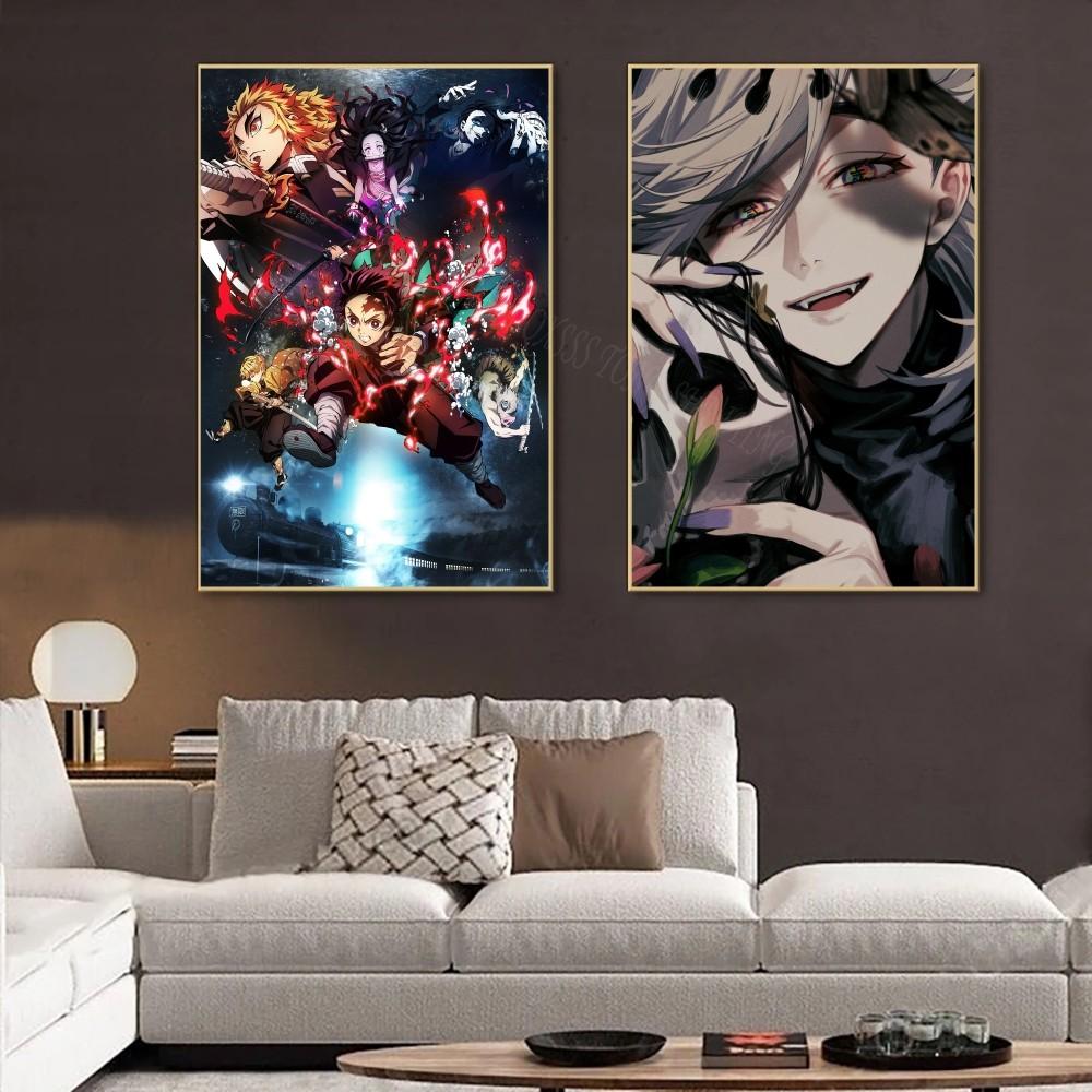 1pc Demon Slayer D-Douma Self-adhesive Art Poster Waterproof Paper Sticker Coffee House Bar Room Wall Decor