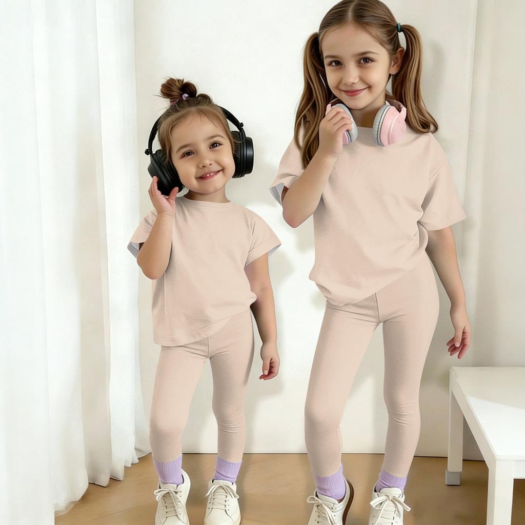 Boys And Girls Set Kids Casual Short Sleeve Top And Long Pants Set