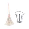 2 Pcs/Set Scale 1:12 Dollhouse Kitchen Garden Mop Bucket Creative Toys Gifts