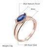 Einfacher Blauer Natürlicher Zirkon Brautring Für Frauen Mode Roségoldene Farbe Accessoires Hohe Qualität Vintage Schmuck