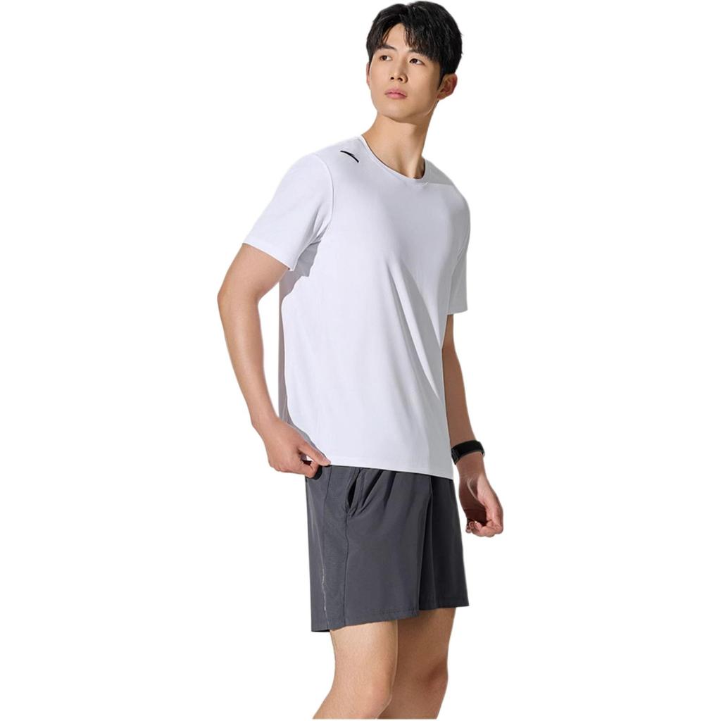 Anta Удобная легкая дышащая простая повседневная футболка с коротким рукавом для мужчин, топы чисто-белого цвета 952527114-1
