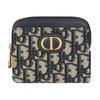 Dior 30 Montaigne Lavender CD Logo Zipper Closure Oblique Print Jacquard Fabric Wallet Women Wallet Blue S2309UTZQ-M928