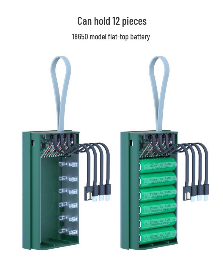 Solderless 4-Wire 12-Section 18650 Power Bank Kit with Ultra-Fast Disassembly