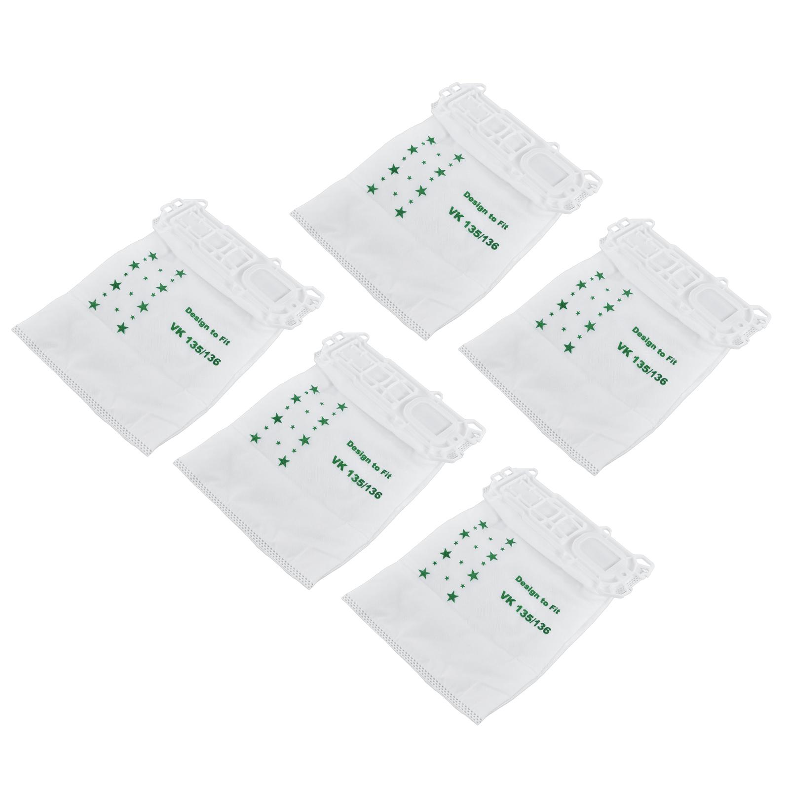 

5PCS Vacuum Cleaner Dust Bag Nonwoven Vacuum Cleaner Garbage Bag for VORWERK VK135 VK136