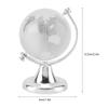 Round Earth Globe World Map Crystal Glass Ball Sphere Home Office Decor Gift (Silver)