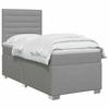 Box Spring Bed with Mattress Light Gray 90 X 190 Cm Fabric