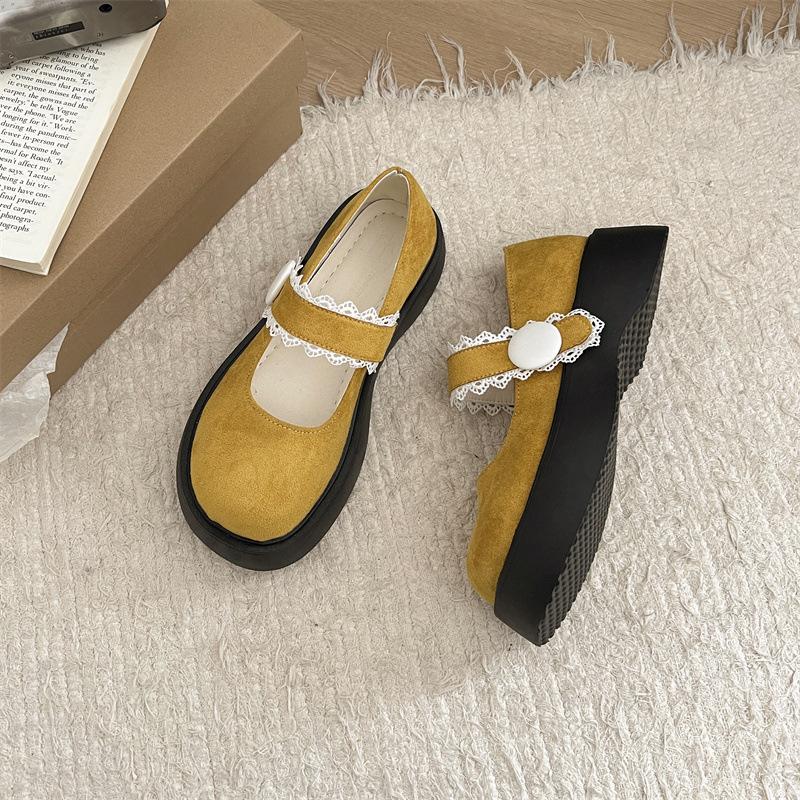 Round Head British Style Platform Simple Small Leather Shoes Women's Autumn and Winter 2025 New French Casual Thick Heel Loafer Single Shoes