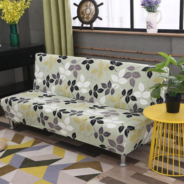 Folding Sofa Furniture Bed Cover Sofa Protective Covers Spandex Stretch Elastic Material Double Chair Cover Slipcovers Living Space Geometric Print