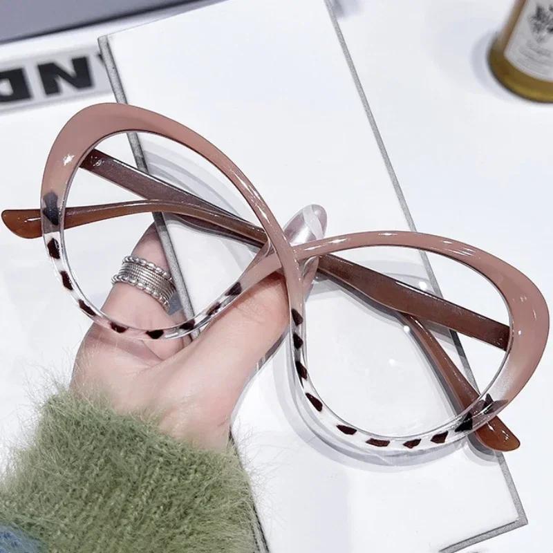 Infinity Oversized Frame Ladies Hyperopia Glasses Vintage Round Finished Reading Plus Eyeglasses Prescription Presbyopia Diopter