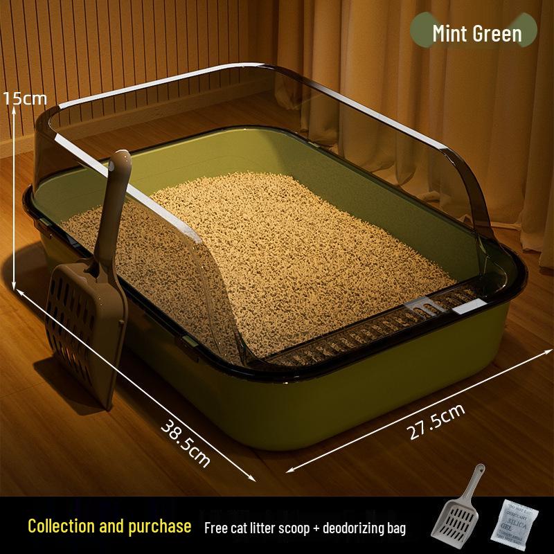 Extra Large High-Sided Cat Litter Box - Anti-Splash, Thickened Design