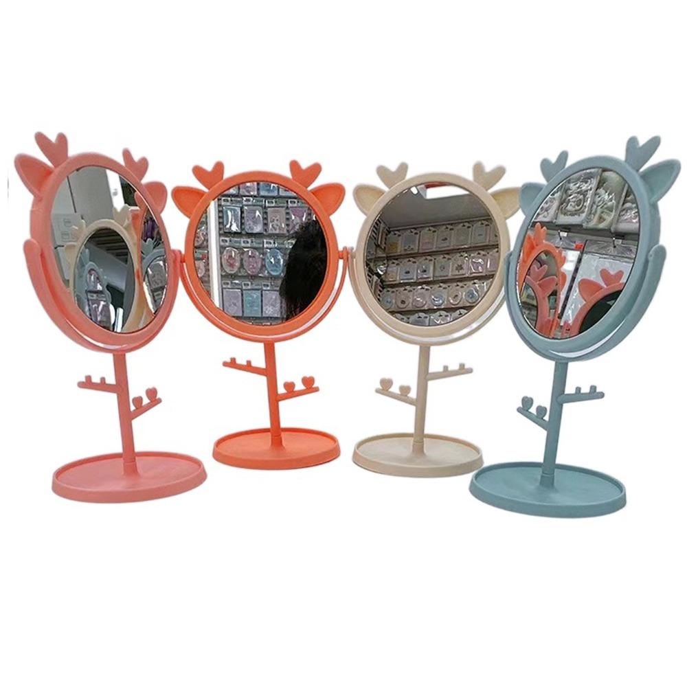

Detachable Makeup Mirror Deer Ears Shaped Beauty Mirror Cute Dressing Mirror Random-1Pc