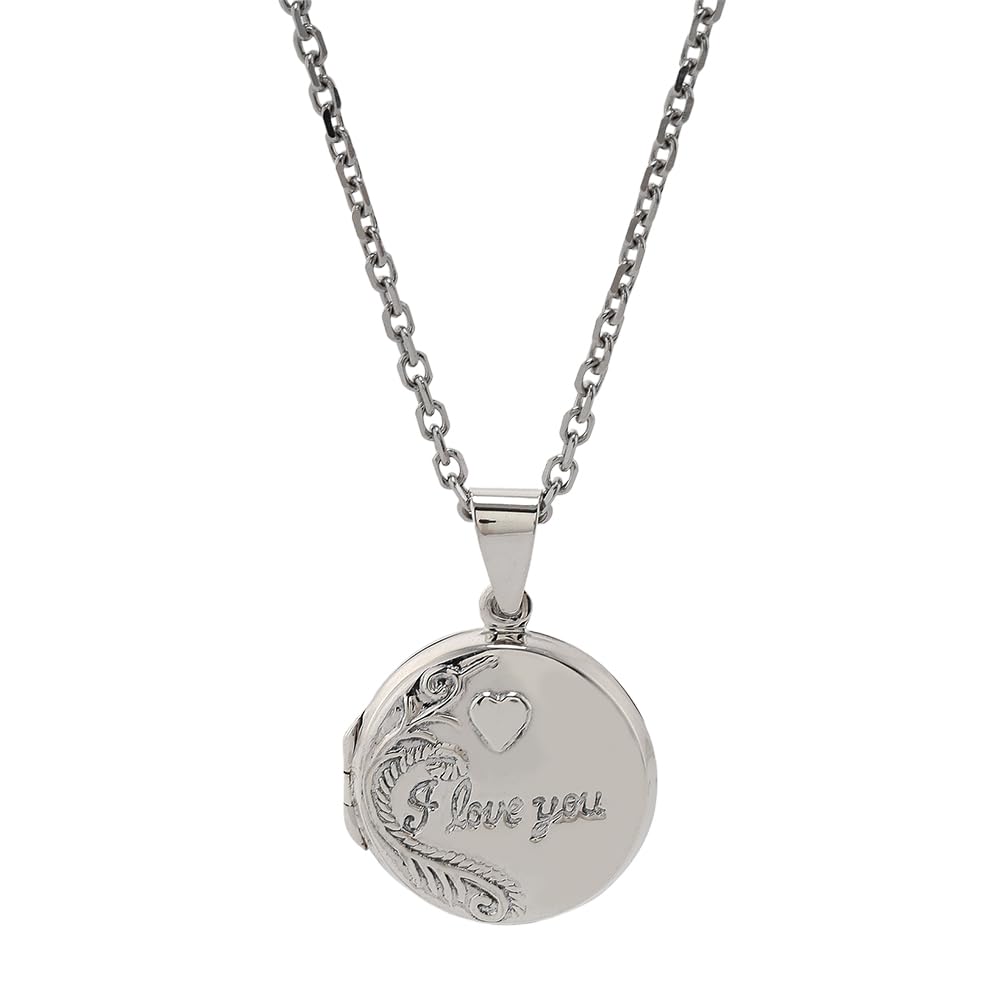 

[Doux Maman] Locket Pendant, Oval, I Love You, Sterling Silver 925, 50cm Service Chain
