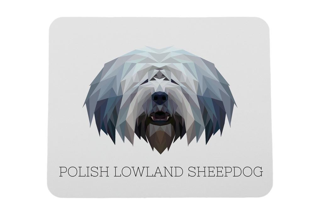Polski Owczarek Nizinny, Pon -Geometryczna Podkładka Ze Zdjęciem I Napisem Pod Mysz Art-Dog