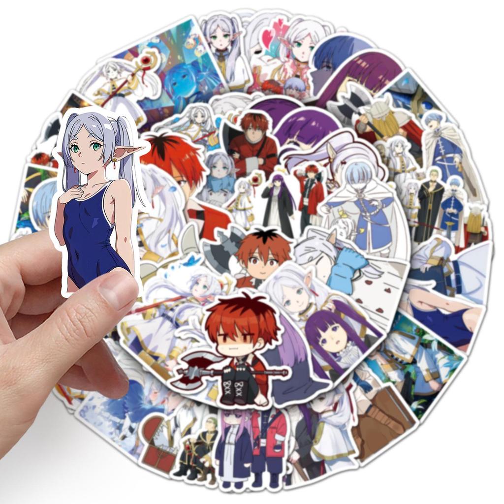 50 Frieren: Beyond Journey's End Anime Stickers - Personalized Cartoon Decor for Phone Cases & Suitcases