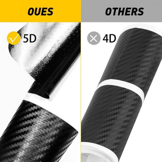 Car Plate Scuff Door Sill 5D Sticker Protector  Accessories Carbon Fiber 4X