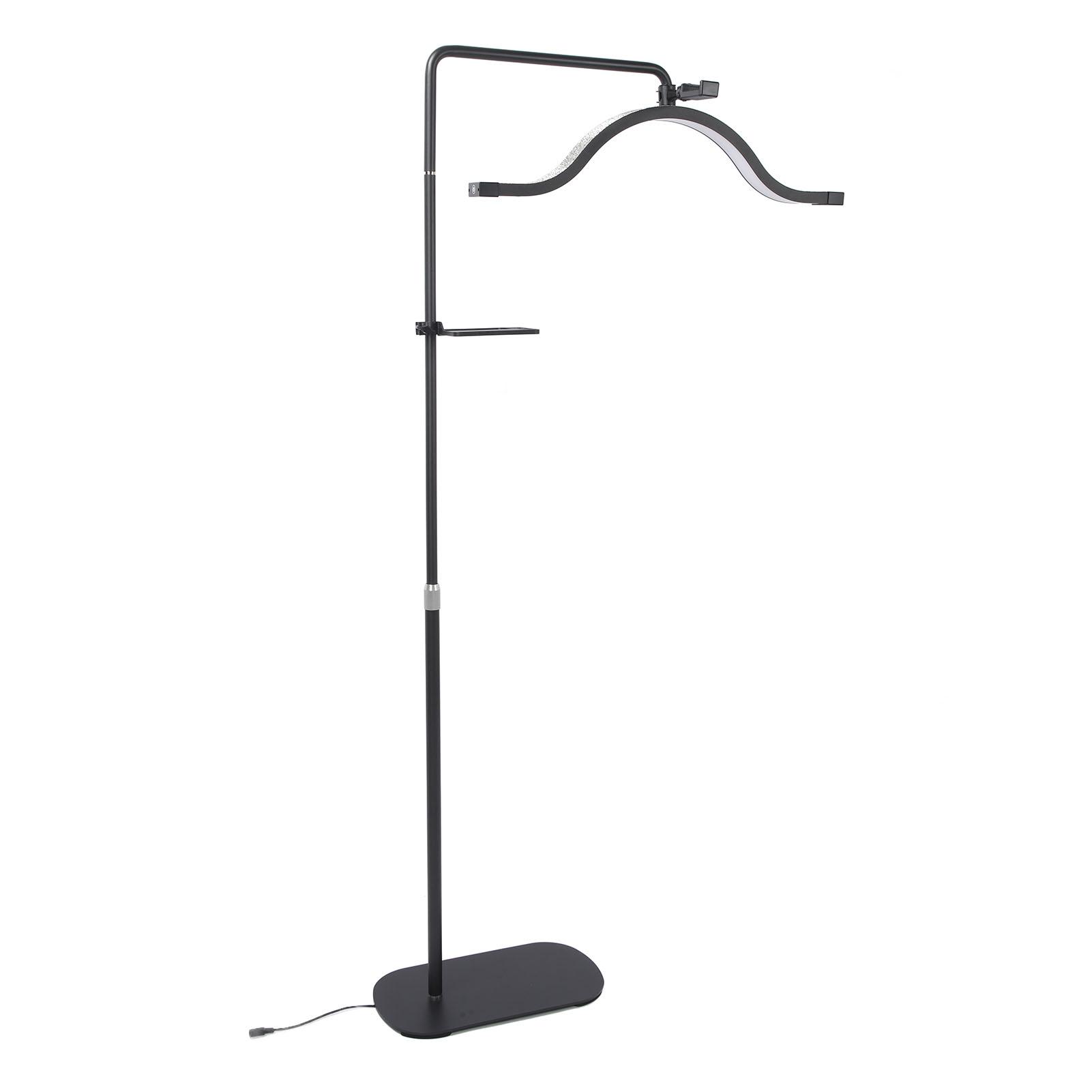 

Floor Half Moon Light 29inch Rotating Hd 45W 3200K5600K Height with Phone Clip Half Moon Lamp for Buty Skincare