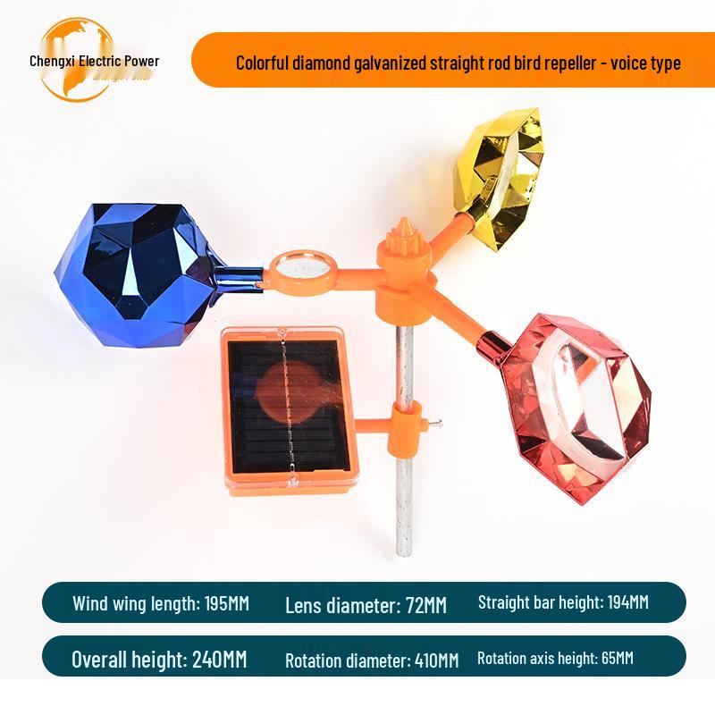 

Работающий на солнечной энергии звуковой и ветровой отпугиватель птиц для садов и сельскохозяйственных угодий
