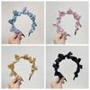 Korean version ins summer bow headband solid color sweet fabric headband wearing versatile hair accessories for women