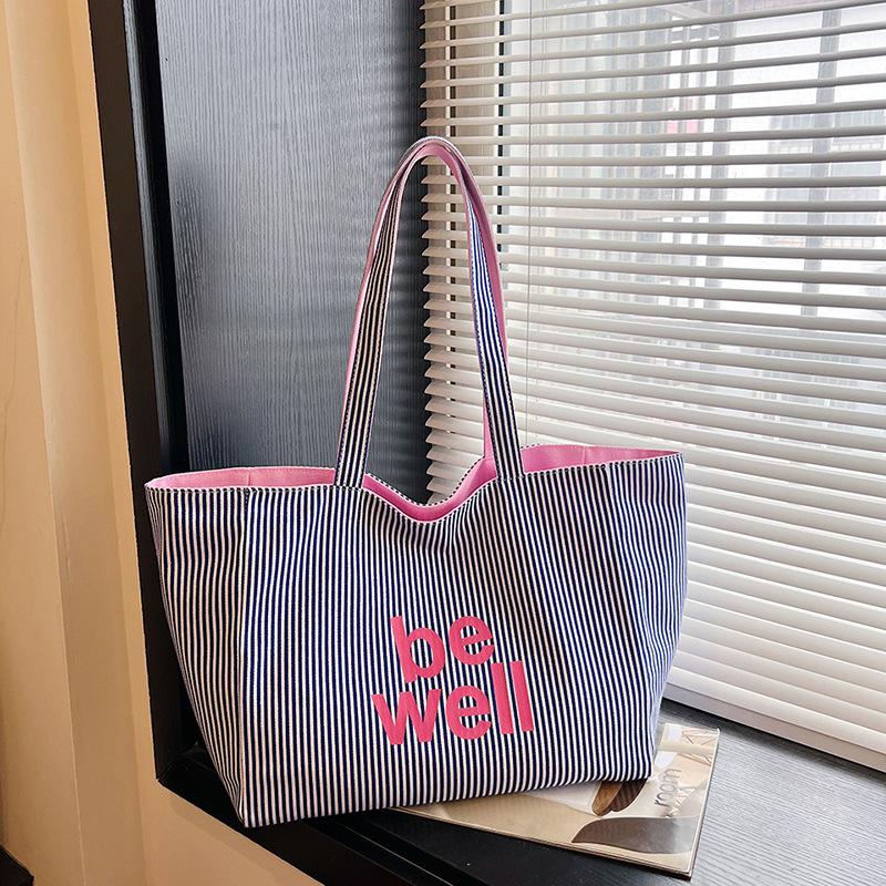 Casual Big Bag Women's New Canvas Shoulder Bag Large Capacity Tote Bag Class Commuter Handbag