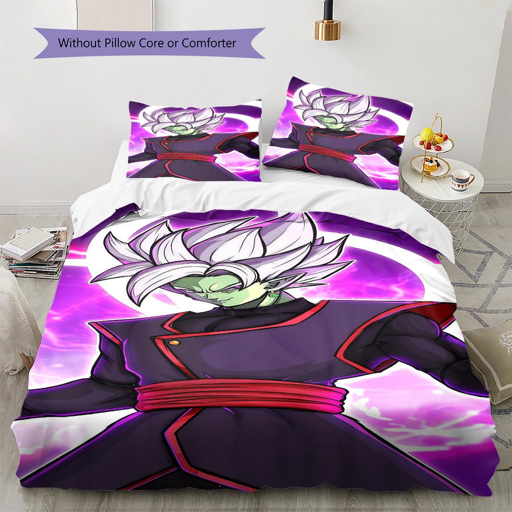 Zamasu Pattern Bedding,Quilt Set Quilt Cover Pillowcase Home Birthday Gift (1 * Duvet Cover + 2 * Pillowcase, Without Core)